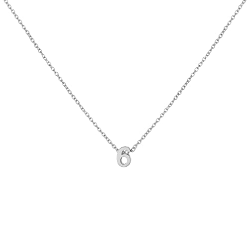 Number Necklace for Women Dainty 18K Gold Plated Pendant Necklace Charm Birth Month Personalized Jewelry Birthday Gift - color: SILVER, style: Number 6