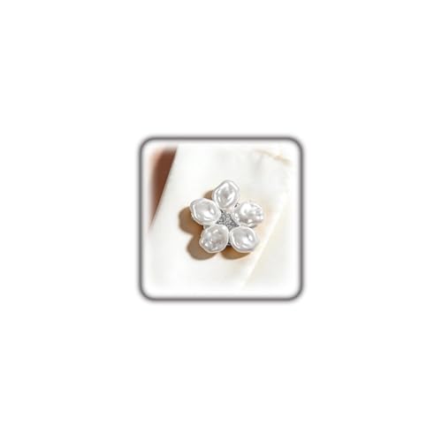 Gold Baroque Faux Pearl Flower Brooch Pin for Women Men, Vintage Boho Dainty Floral Pearl Brooch Versatile Lapel Pin Trendy Costume Jewelry Party Gifts - color: Silver