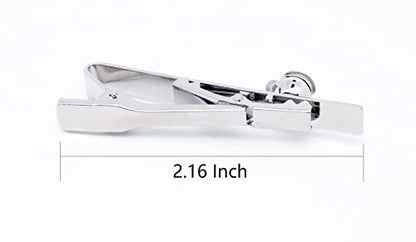 Unique Rose Flower Cufflinks and Tie Clip Set for Men Regular Necktie | Silver/Golden/Black Men's Tie Pin and Cuff Links for Wedding Party Daily Office Formal Casual Business Tuxedo Dress Accessory - style: Silver Cufflinks Tie Pin Set