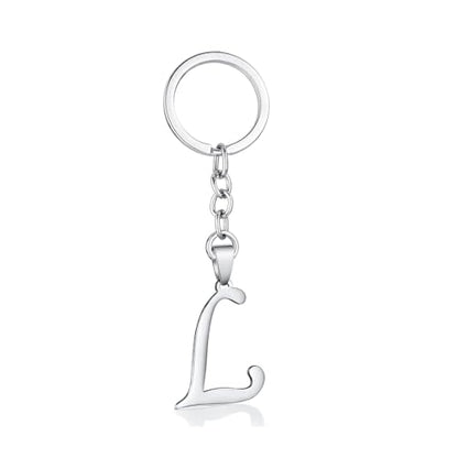 Stainless Steel Initial Letter Connector Charms Alphabet Pendant Diy Craft for Jewelry Making Necklaces Bracelets Keychain - color: Stainless Steel L