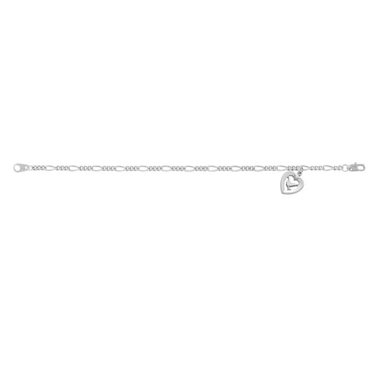 CATHOLIC - SILVER TONE FIGARO CHAIN HOLY SPIRIT BRACELET,