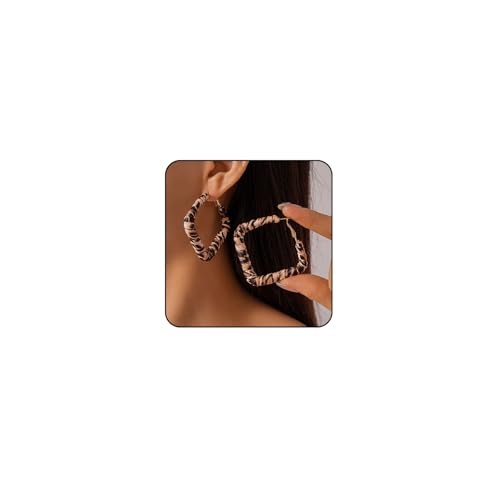 Gold Large Hoop Earrings Lightweight Chunky Gold Earrings Big Hoop Earrings for Women Silver Chunky Earring Gold Statement Earring Fashion Trendy Jewelry - style: C - Leopard