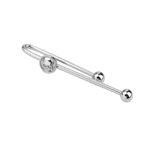 Men's Classic Luxury Zircon Crystal Tie Clip Silver Tone Light Brass Regular Necktie Tie Clip for Wedding Groomsmen Grooms Business Anniversary - style: Silver Tone Skull