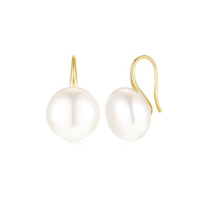 Pearl Earrings for Women Minimalist Pearl Drop Earrings Elegant Leverback Dangle Earrings Wedding jewelry Bridesmaid Gifts - style: oval pearl-8mm(small)
