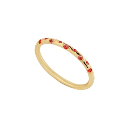 Mint & Lily Constellation Birthstone Ring | 18K Gold Plated Stainless Steel w/ Cubic Zirconia, Zodiac Star Ring, Tarnish-Resistant, Birthday Jewelry Gift for Her - color: January Garnet, size: 7