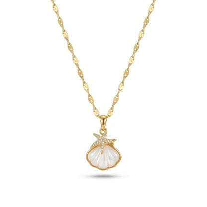 Jean Beau Dainty Pendant Necklaces for Women, Cute Chain Necklace Jewelry Gift - color: Gold White