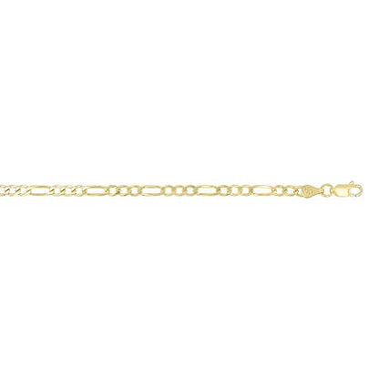 14K Gold or Rhodium Plated Silver Figaro Chain For Men | 1mm-13mm Thick | Solid 925 Figaro Italian Necklaces For Men - style: 3.50MM- Yellow