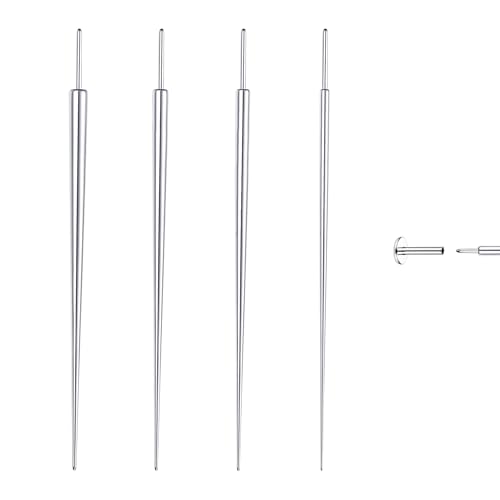 Piercing Ball Grabber Tool, 14-20G Taper for Changing Jewelry | Surgical Steel Flat Back Earrings Threader Tool Insertion Pin, Body Piercing Kit for Ear Rook Conch Nose Lip Jewelry Removal - style: Straight Threadless(14G 16G 18G 20G)