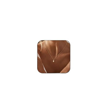 Pearl Necklaces for Women Trendy,Dainty Pearl Pendant Necklace | 14k Gold Plated Elegant Pearl Necklace,Simple Pearl Pendant,Dainty Gold Jewelry,Waterproof Summer Bridal Wedding Accessories - color: GOLD-7