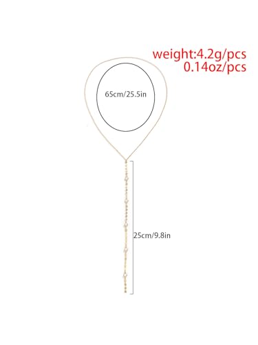 Bravace Long Pendant Y Necklace for Women Gold Plated Bohemian Lariat Chain with CZ Beads Minimalist Drop Body Chain Jewelry Dainty Jewelry Fashion Accessories Gift for Women