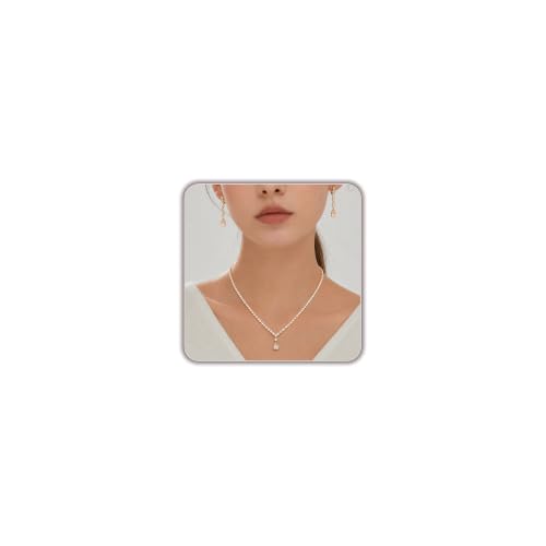 STONEFANS Gold/Silver Jewelry Sets for Women - Dainty Silver Rhinestone Necklace Earring Set Crystal Wedding Jewelry Sets for Brides Prom Accessories Bridesmaid Gifts - color: Gold