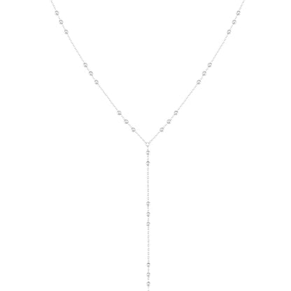 14K Gold Plated Layered Lariat Necklace for Women - Waterproof Non-Tarnish Dainty Gold Chain Necklace, Long Boho Statement Jewelry for Wedding, Prom, Summer Vacation Gifts - color: Beads Y Necklace-Silver