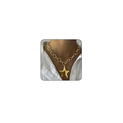 Sora Tuki Chunky Star Necklace for Women Trendy Big Statement Necklace Large Star Pendant Necklaces Thick Chain OT Toggle Necklaces Boho Chunky Jewelry - style: Style 2 - G