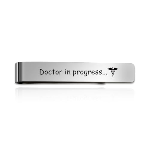 Doctor Gifts for Men Stainless Steel Tie Clip Pin Bar Med School Medical Student Gifts Medical Assistant Future Doctor Graduation Gift Christmas Birthday Presents Stocking Stuffers Valentines Day Gift