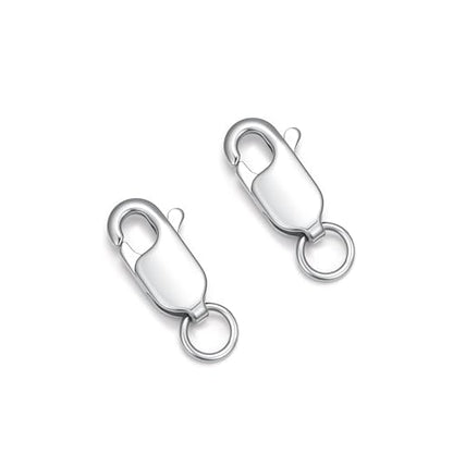 925 Sterling Silver Lobster Clasp for DIY Necklace Bracelet Jewelry Making, Double Spring Clasp with Closed Jump Rings, Necklace Extender Clasp Connector Bracelet Extension (Style 8) - style: Style 8