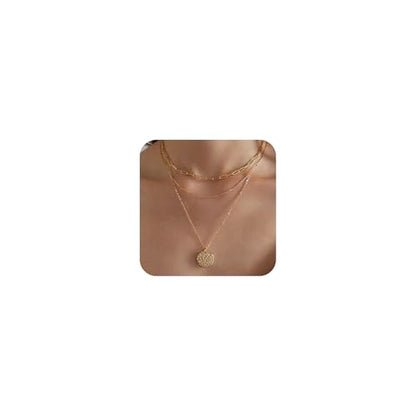 14K Gold Plated Layered Neckalce Set for Women Stack Small CZ Teardrop Pendant Neckalce Trendy Dainty Choker Chain Neckalce Drop Simple Thin Accessories Jewelry Gift