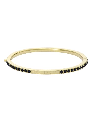 Ted Baker London Claudia Narrow Crystal Hinged Bangle Bracelet for Women - color: Gold/Black