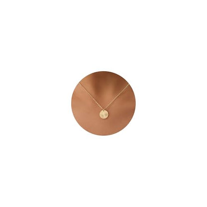 Dainty Gold Necklace: 14k Gold Plated Dianty Boots Bow Sun Moon Horse Evil Eye Conch Seahorse Necklace for Women 16.5"+2" - color: Sunshine Coin