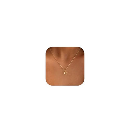 Initial Necklaces For Women, Dainty Gold Bubble Initial Necklace 14K Gold Plated Letter For Women Trendy Cute Name Custom Necklace Non Tarnish Personalized Necklaces Waterproof Jewelry Preppy Stuff - color: gold-O