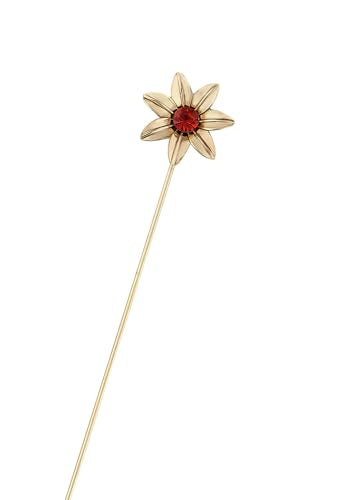 Alilang Women's Elegant Vintage Hat Pin Bendable Long Needle Lapel Pins Brooches on Hair Hat Scarf - color: 1pc Red