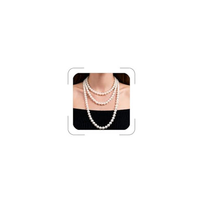Pearl Necklaces for Women 60'' 70" Long Pearl Necklace 15.75'' Pearl Choker Necklace Chunky Bead Layered Faux Pearl Dangle Wedding Bridal 1920s Gatsby Christmas Costume Jewelry Gifts - color: Cream White-60''