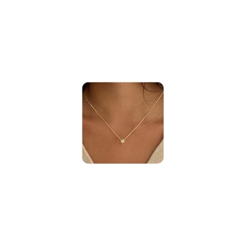 Gold Necklace for Women, Dainty 14K Gold Plated Pendant Necklaces for Women Trendy Simple Choker Chain Cubic Zirconia Circle/Interlocking/Sun/Pearl Necklace Fashion Jewelry Charm Gifts - color: CZ Three Circles