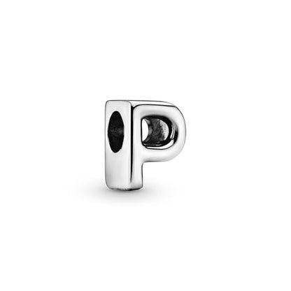 Pandora Alphabet Charm - Compatible Moments - Gift for Her - Made with Sterling Silver - with Gift Box - style: Letter P