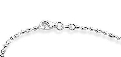 Miabella Italian 925 Sterling Silver Anklet for Women | Bead Ankle Bracelet | Bead Ankle Bracelet, Diamond-Cut, Fine Jewelry, Made in Italy - color: sterling silver, size: Length 10 Inches (Medium)
