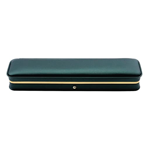 MY MIRONEY PU Leather Necklace Box Rectangle Blackish Green | Bracelet Case Box Velvet Interior Jewelry Box Organizer Gift Box Display Case Chain Holder (9.45" x 2.17" x 1.38") - style: Necklace Box(Type A); Blackish Green