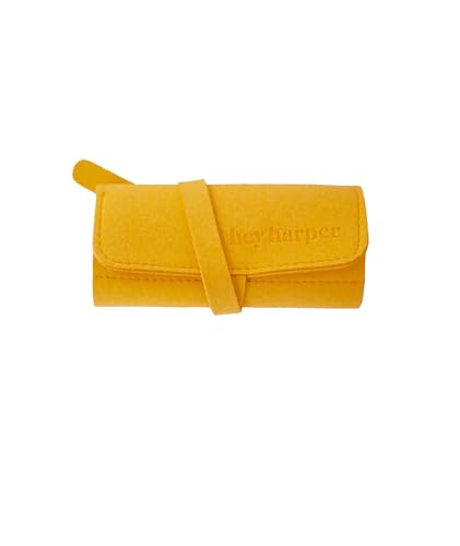 Hey Harper Travel Jewelry Organizer Roll – Compact Storage Pouch for Rings, Earrings, Necklaces & Bracelets – Foldable Case for Women (Included Only Roll) (Mustard) - color: Mustard