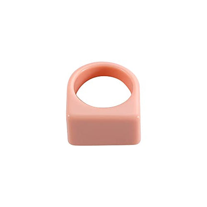 Colorful Transparent Resin Rings Finger Rings,Geometry Rings Set Candy Color Marbling Thumb Rings(Pink) - color: Pink