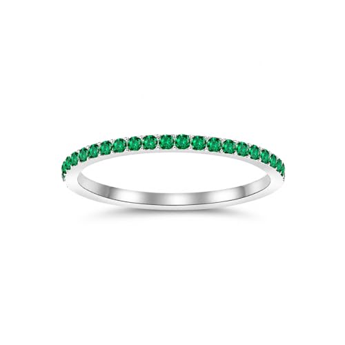 Birthstone Rings For Women, Silver Stackable Cubic Zirconia Stainless Steel Birth Stone Ring To My Daughter/Mom Birthday Unique Gifts Jewelry - color: 05-Silver-May