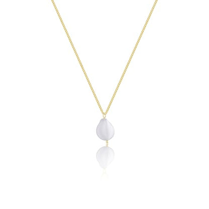 Kyerlyn Dainty Pearl Pendant Necklaces for Women 14K Gold Plated Handmade Layered Pearl Chain Necklace Delicate Layered Pearl Necklace Everyday Jewelry Gift - color: Irregular Pearl-Gold
