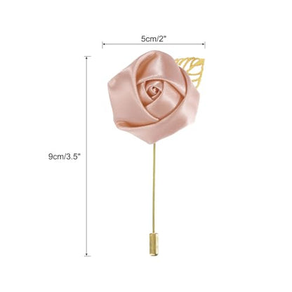 MECCANIXITY Groom Boutonnieres Rose Boutonnieres Pins for Wedding - color: Pink