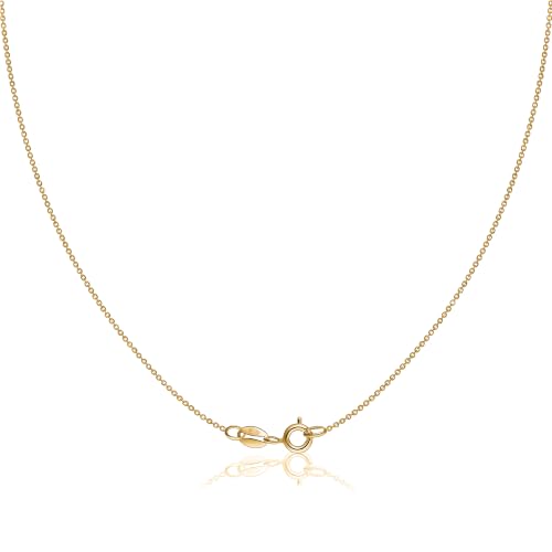 925 Sterling Silver Chain for Women, 1.1mm | Thin Dainty Cable Necklace, Crafted in Thailand, Hypoallergenic & Anti-Tarnish, Solid Silver for Pendants, Multiple Lengths - color: 18K Gold Plated Over 925 Sterling Silver, size: 14 Inches