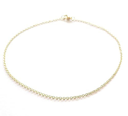 12 Inch Minimalist Anklet Plated Gold Fine Link Stainless Steel Chain Stylish Cable Style Ankle Bracelet Gift Boxed Size Plus Size