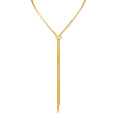 Gold Silver Necklace for Women Y Chain Adjustable Gold Long Necklaces Fashion Dainty Jewelry - color: gold G
