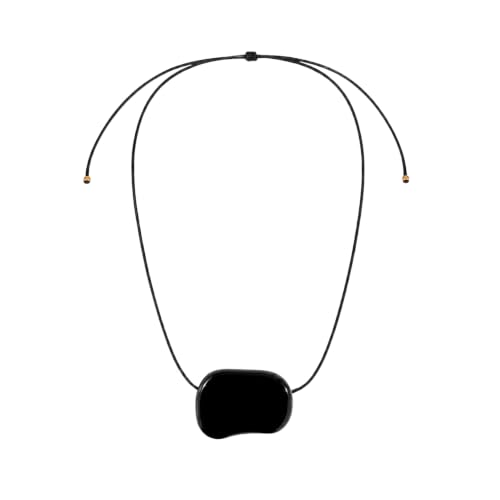 Adjustable Pebble Necklace – Statement & Everyday Wear - color: Black
