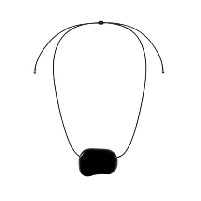 Adjustable Pebble Necklace – Statement & Everyday Wear - color: Black