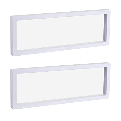 MECCANIXITY Floating Frame Display Holder Stand 3D Jewelry Display Box 11.81 x 4.33 x 0.79 inch White for Ring Necklace Bracelet Earring Pack of 2 - color: White, size: 11.81 x 4.33 x 0.79 inch