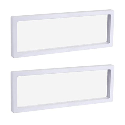 MECCANIXITY Floating Frame Display Holder Stand 3D Jewelry Display Box 11.81 x 4.33 x 0.79 inch White for Ring Necklace Bracelet Earring Pack of 2 - color: White, size: 11.81 x 4.33 x 0.79 inch
