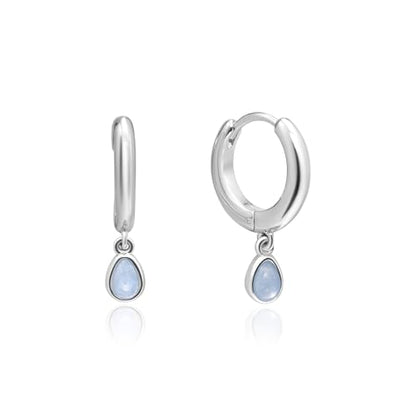 ARSIS Heart Charm Huggie Hoop Earrings for Women, Dainty 18K Gold Plated Heart Drop Hoops with CZ, Hypoallergenic, 925 Sterling Silver Posts, Tarnish-Free, Lightweight Jewelry Gift for Her - color: Aqua Teardrop