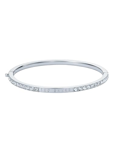 Ted Baker London Claudia Narrow Crystal Hinged Bangle Bracelet for Women - color: Silver/Crystal