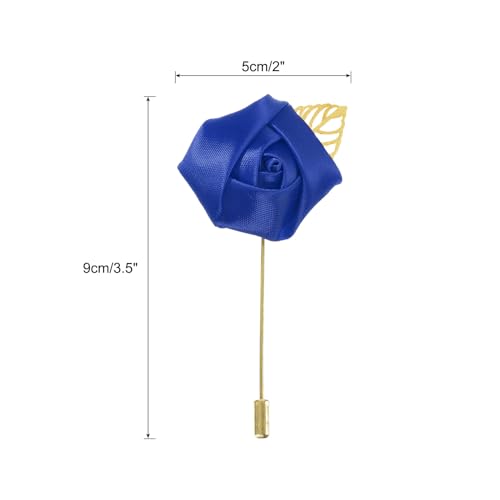 MECCANIXITY Groom Boutonnieres Rose Boutonnieres Pins for Wedding - color: Deep Blue