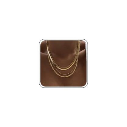 Tewiky Layered Necklaces for Women 14k Gold Plated Chain Necklace Set | Chunky Herringbone/Snake/Rope/Box/Cuban Link Chain for Women, Layering Stack Choker Necklace, Dainty Jewelry Set Non Tarnish - color: 4 Layered Necklace Gold