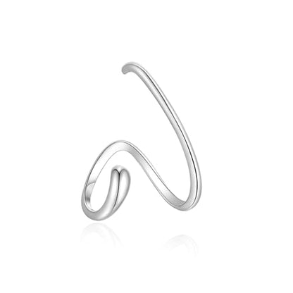 Ear Cuffs Non Piercing Dainty Cartilage Helix Ear Wrap Hypoallergenic Adjustable Clip On Earrings for Women - color: Silver for left ear