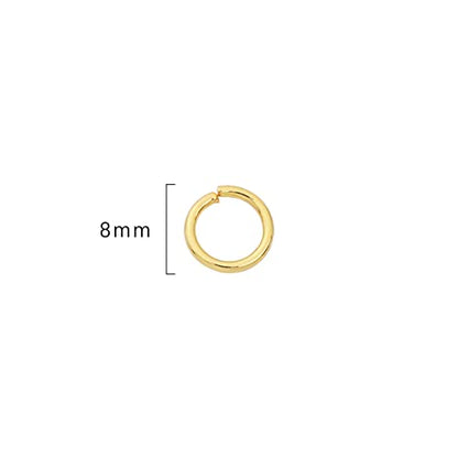 BEADIA 14K Gold Plated Jump Rings Non Tarnish 8mm 300pcs for Jewelry Making Findings - color: 14K Gold, size: 0.7x8mm