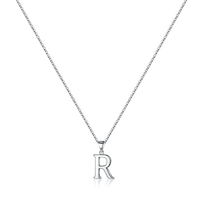 Turandoss S925 Sterling Silver Initial Necklaces for Women, Dainty Hypoallergenic Letter Initial Pendant S925 Sterling Silver initial Necklace for Women Jewelry Gifts - style: R