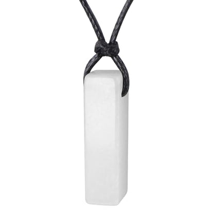 FANASY Natural Gemstone Pendant Necklace for Men Healing Crystal Pendant Adjustable Black Rope Necklace Jewelry Gifts for Women Men - color: Clear Quartz
