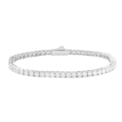 18K Gold Plated Tennis Bracelet for Women Men, 3/4/5mm Iced Out 5A Cubic Zirconia Classic Tennis Chain Bracelets 7 Inches 8 Inches, Diamond Tennis Bracelet Lady Fashion Jewelry - color: Silver, size: 8 Inches, style: 3mm